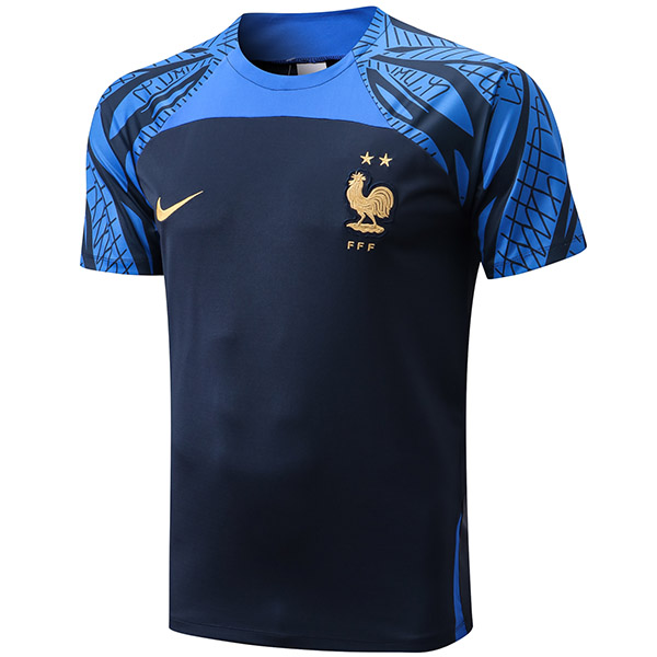 France training jersey soccer uniform men's shirt football short sleeve sport black top t-shirt 2022-2023